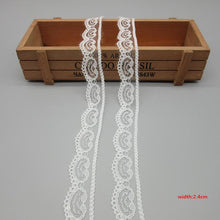 Load image into Gallery viewer, 10 Yards White Lace Ribbon Tape (40MM Wide)