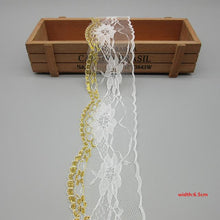 Load image into Gallery viewer, 10 Yards White Lace Ribbon Tape (40MM Wide)